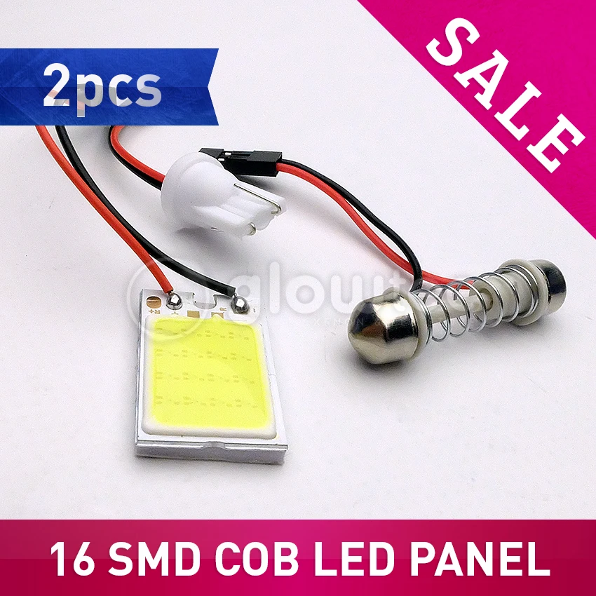 2 шт. белый 16 Smd Cob Led панель авто интерьер чтения Карта Лампа светильник купол Festoon