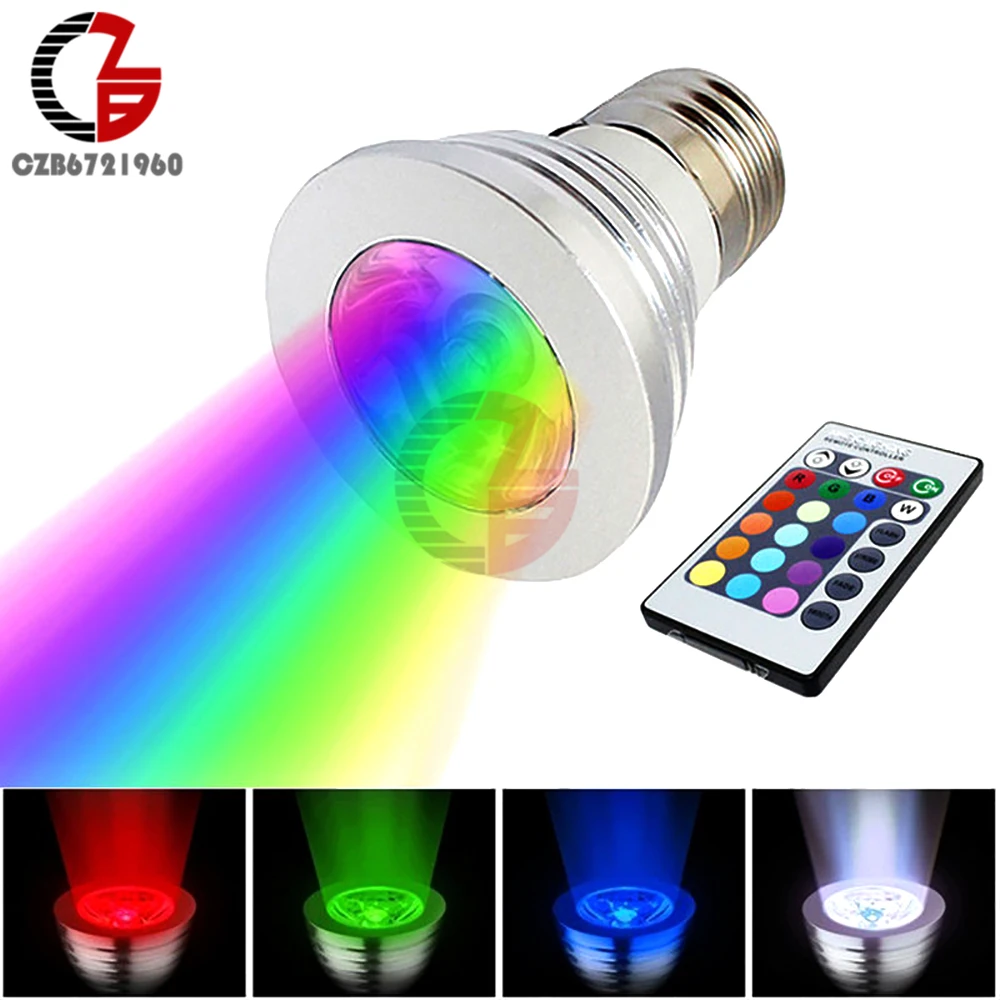 Новинка 3 Вт 16 цветов E27 LED RGB Волшебная лампочка лампа Беспроводное управление пультом дистанционного управления