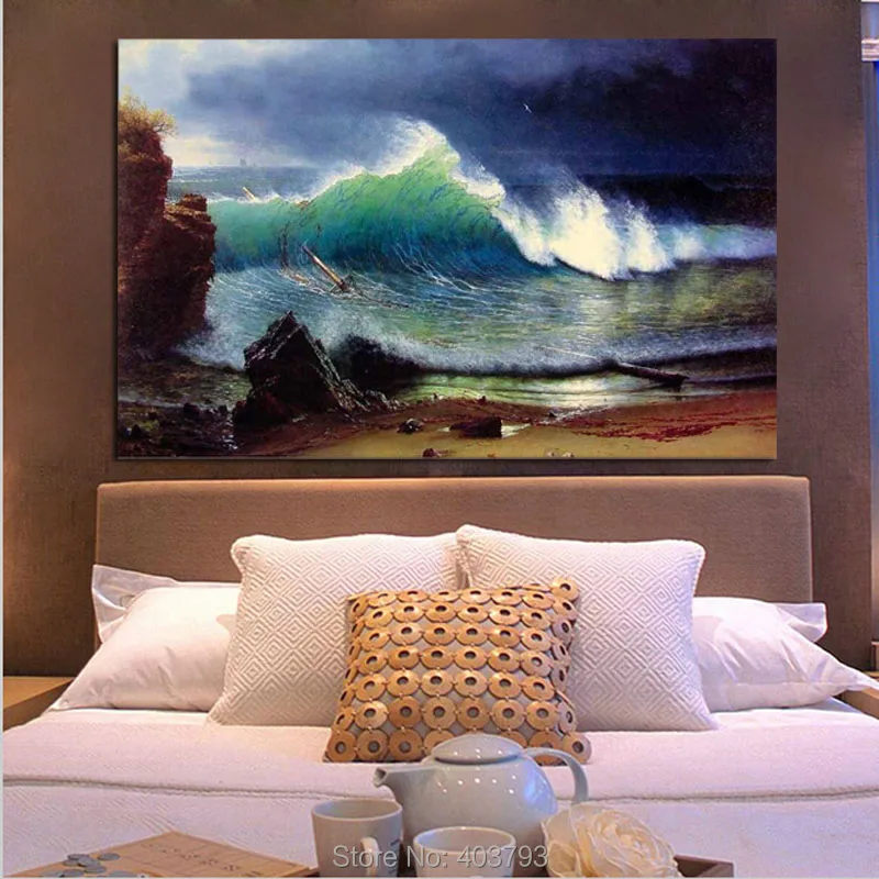 Ручная роспись маслом Морской пейзаж на берегу бирюзового моря и волн 24 &quotx 36&quot
