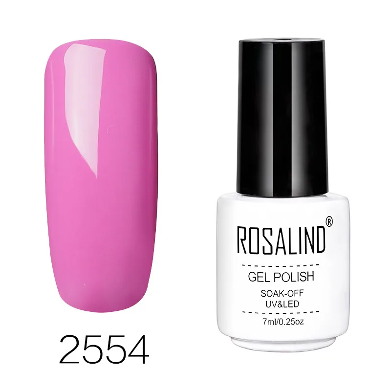 2554 ROSALIND гель 1S 7 мл фиолетовый розовый цвет серия Гель лак для ногтей для наращивания ногтей Дизайн Маникюр нужен Топ база УФ Гель-лак - Цвет: 2554