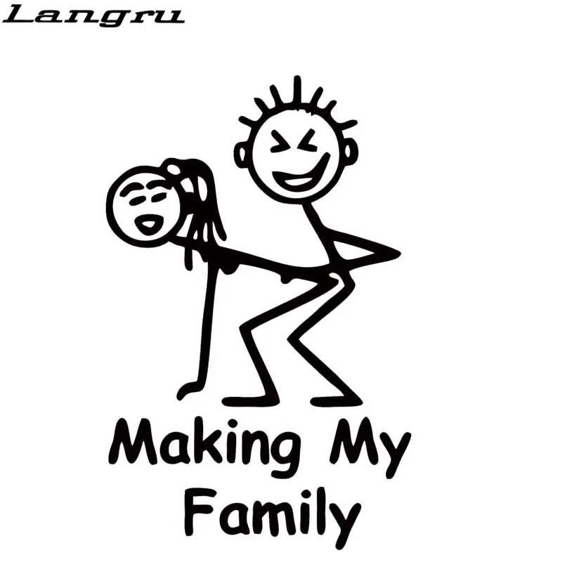 

Виниловая наклейка с надписью «My Family Stick People»