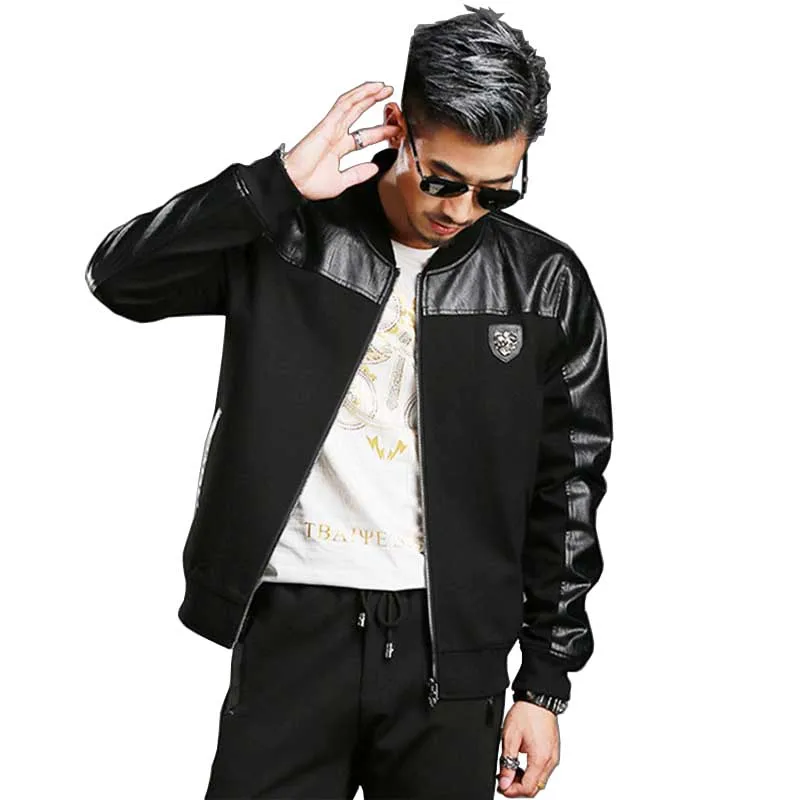 Весенне осенняя корейская модная куртка бомбер с нашивками из искусственной