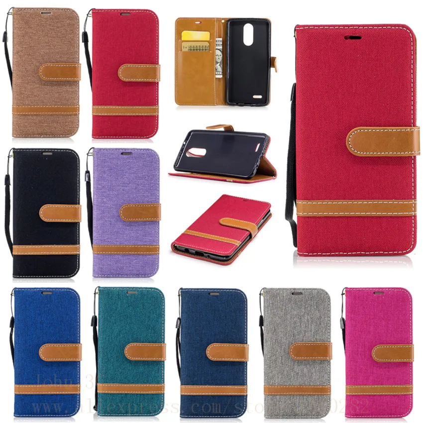 TopArmor Luxury Denim+Leather Case Cover For LG K8 2017 5.0&quot Card Slots Flip Wallet phone Shell Phone Cases Bags | Мобильные