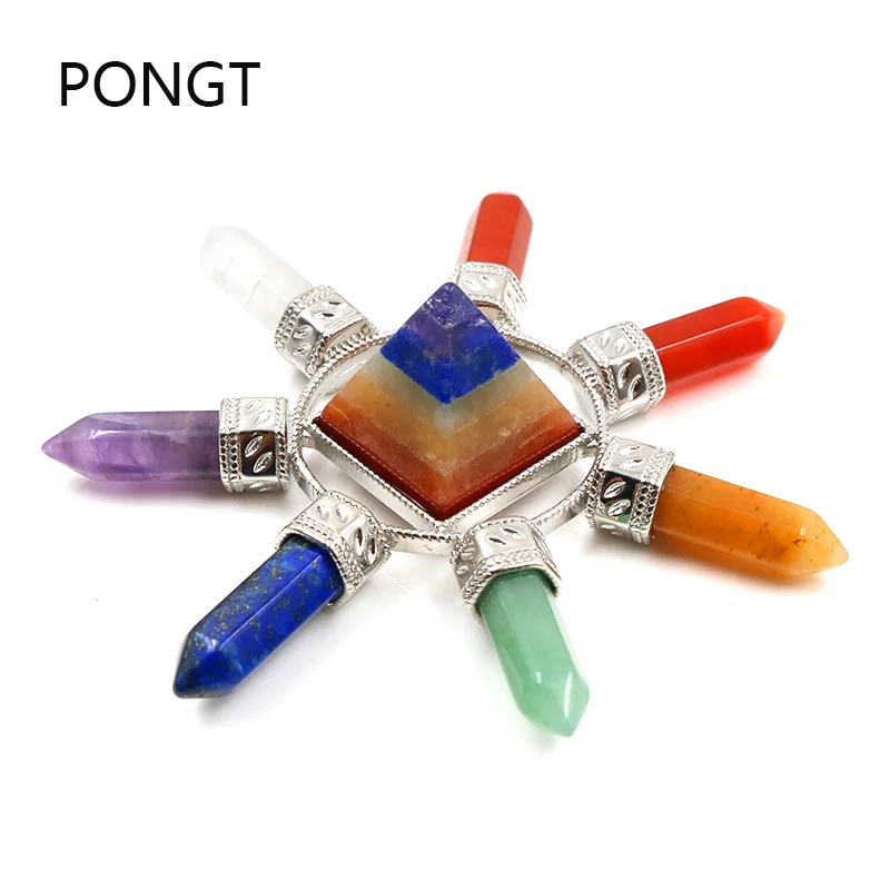 Пирамида кварца с 7 чакрами рейки генератор энергии из натурального камня