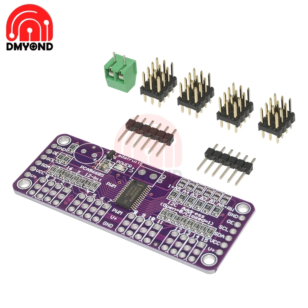 PCA9685 16 канальный 12 битный PWM сервопривод интерфейс I2C IIC 1 6 кГц ШИМ модуль