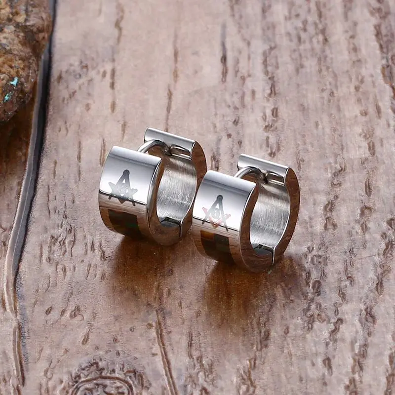 Vnox милые масонских Серьги для Для мужчин Нержавеющая сталь Jewelry Mason Best друг|masonic