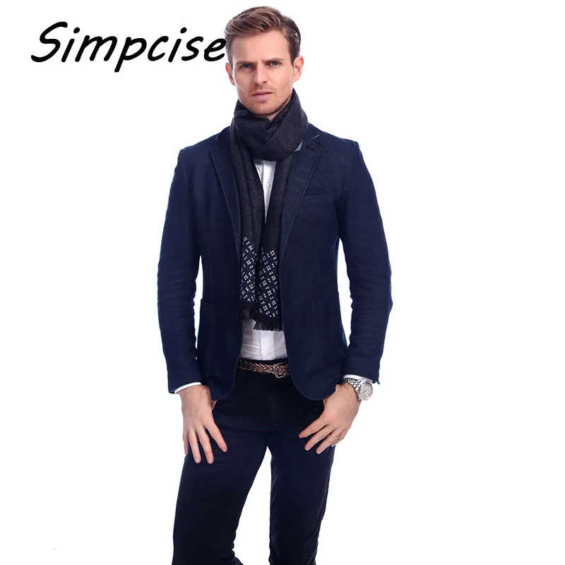 [Simpcise] Man Grid Winter Scarves Fashion style Long Cashmere scarf soft warm Wraps A3A18909 | Аксессуары для одежды