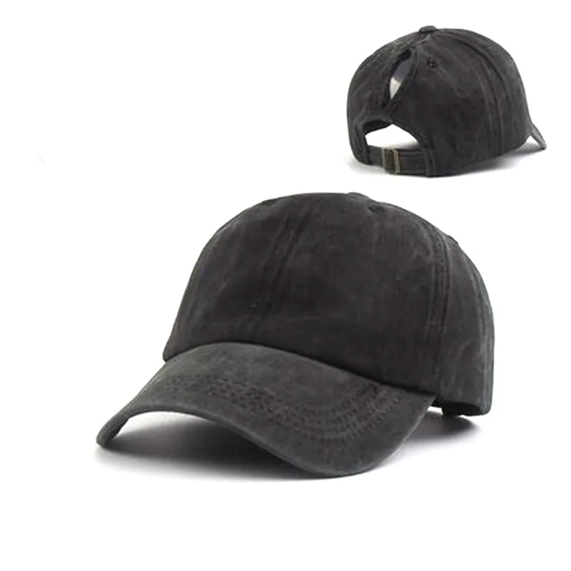 RUHAO однотонная женская бейсболка в стиле ретро с хвостиком Snapback