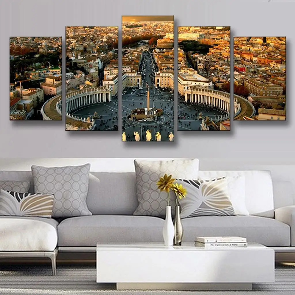 5 Pcs/Set Modern Landscape Roman Forum Painting Printed On Canvas Classic Wall Art Pictures For Gift | Дом и сад