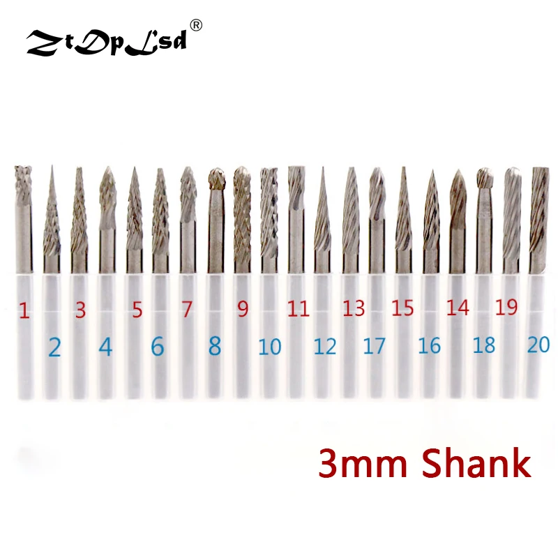 

1Pcs 3mm 1/8" Shank Tungsten Carbide Steel Grinding Head Burrs Mini Drill Bit Diamond Burs Milling Cutter Material Rotary Burr