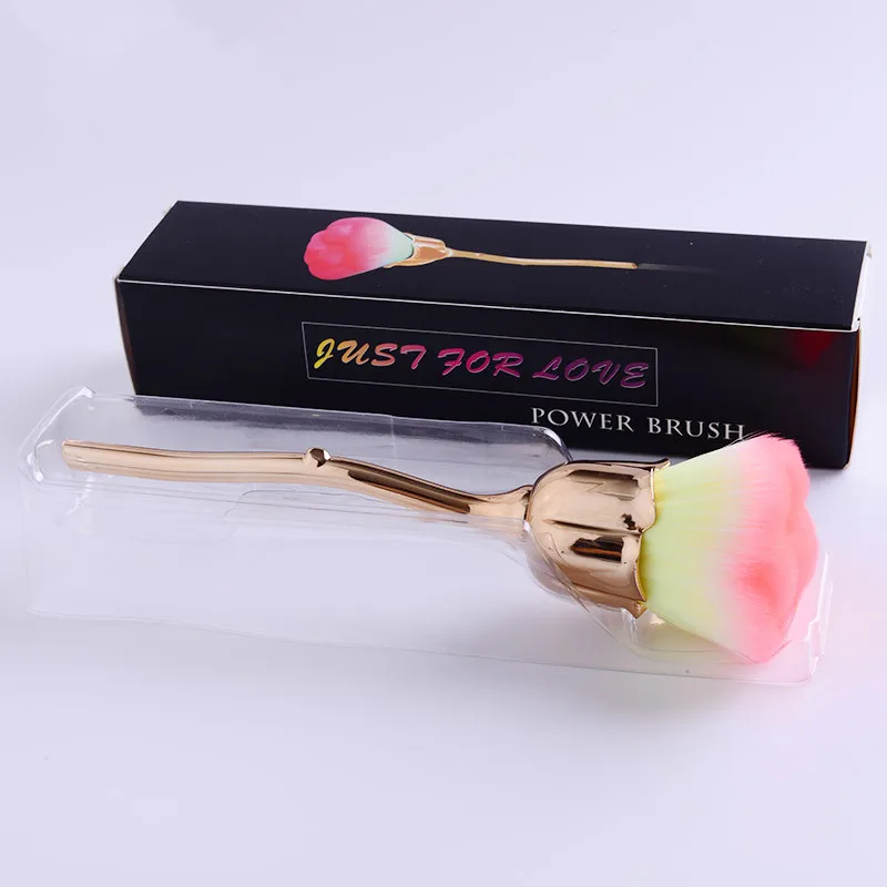 KH Fashion Rose Flower Makeup Brushes Set Foundation Contour Powder Highlighter Plating Make up 1pcs Multicolored | Красота и