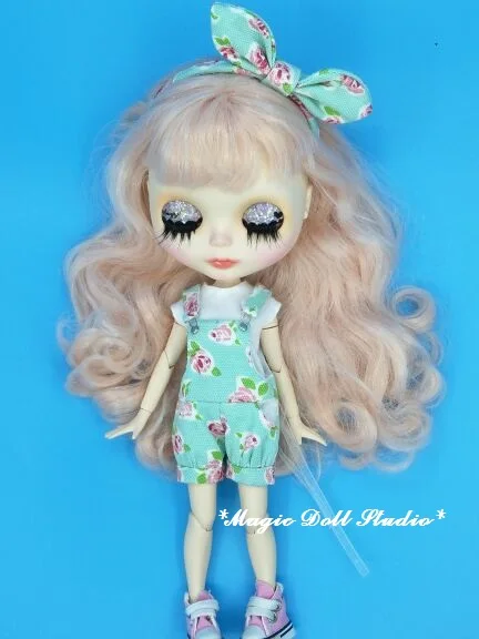 Новинка 2019 наряды для кукол NeoBlythe [MG505] комбинезон с голубым цветочным принтом и