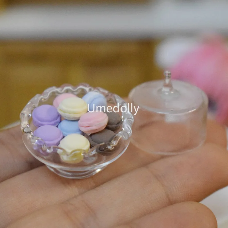 1/12 милые мини ролевые игры Макарон со стеклянной тарелкой кукольный домик Miniture кукла еда кухонные аксессуары Игрушка
