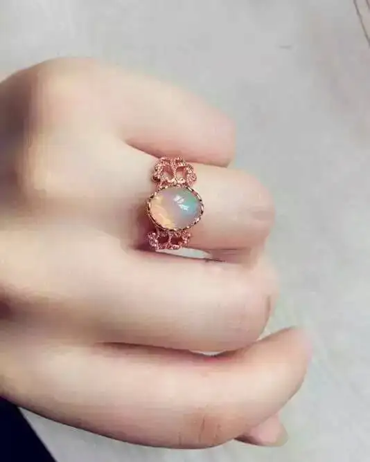 Женский ювелирный комплект из кольца и серёг серебра 925 пробы|jewelry sets|opal jewelry setring
