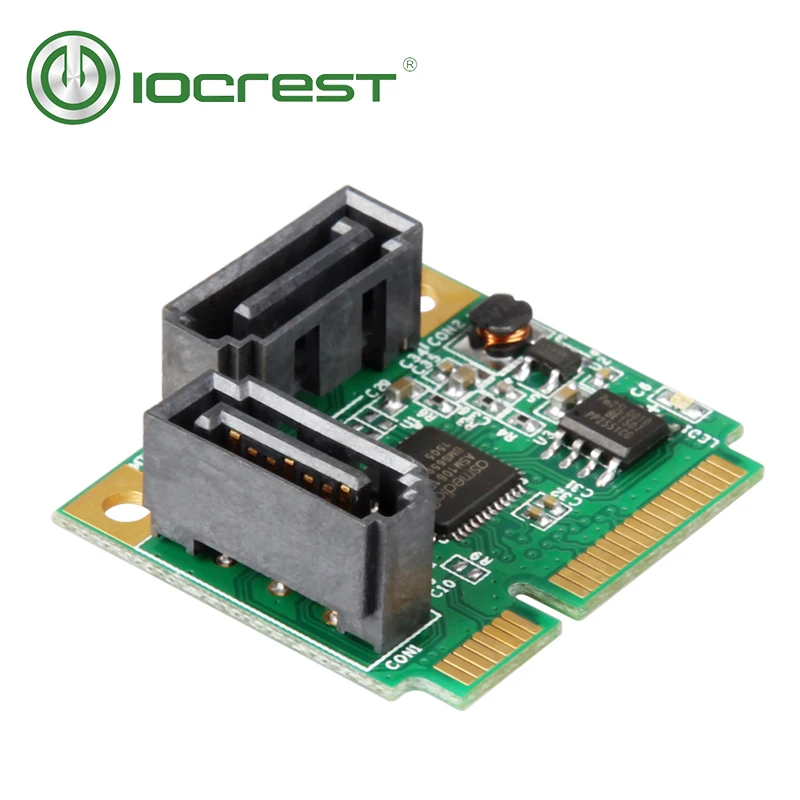 IOCREST Mini PCI Express 2 внутренняя SATA III ( 6 ГБ/сек.) RAID ASM1061R карта контроллера 3 0 Гбит/с порты