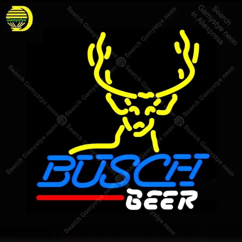 

NEON SIGN For Busch Deer Buck NEON Bulbs Sign Lamp Real GLASS Tube Decorate Beer Bar Room Handcraft Artwork Advertise neon light