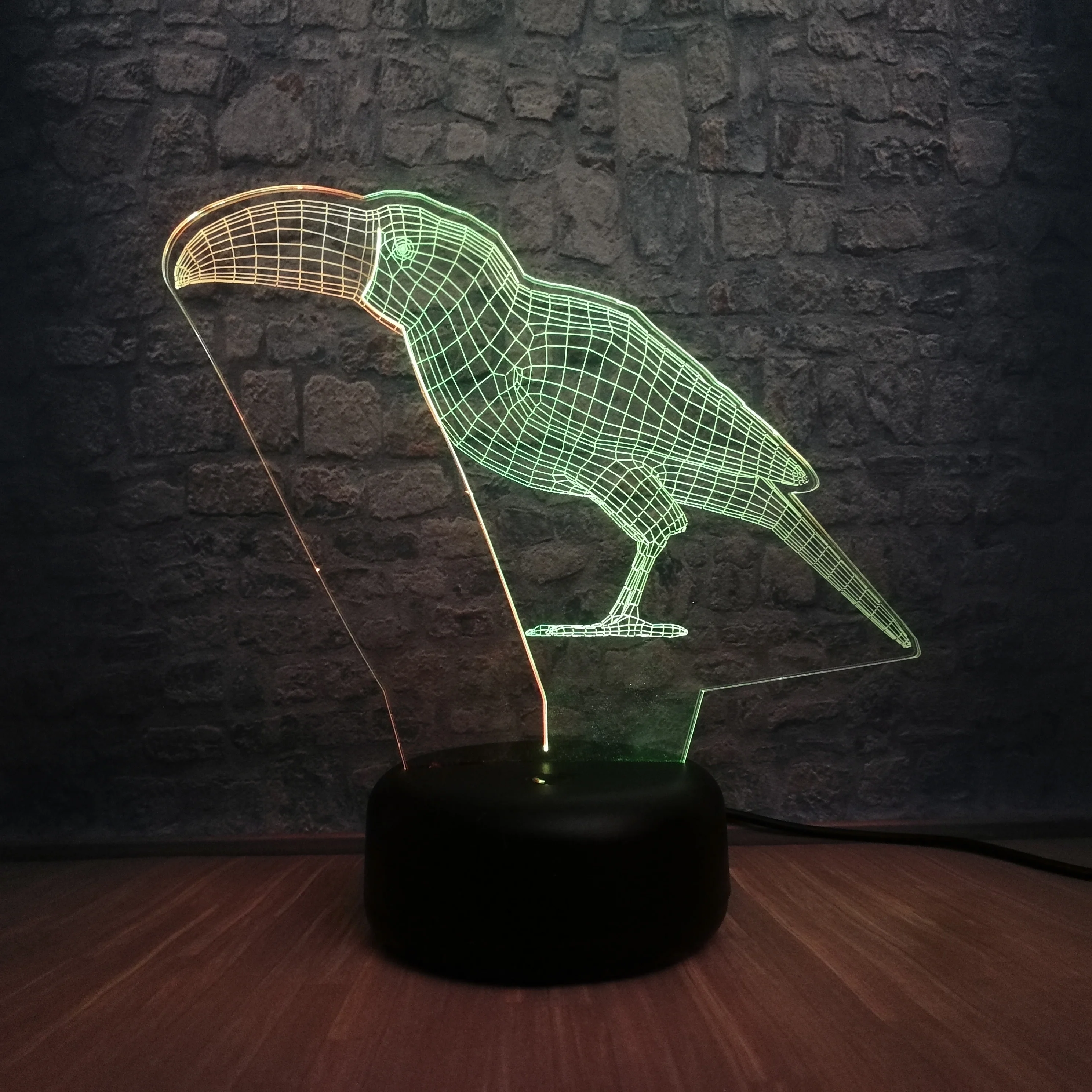 Новинка смешанный цветной попугай птица 3D светодиодный ночной Светильник USB