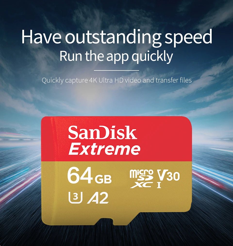 SanDisk A2 Micro SD карта 128 Гб карта памяти Экстремальный PRO 256 Гб Microsd SDHC SDXC U3 V30 32 Гб 64 Гб TF карты для камеры смартфона