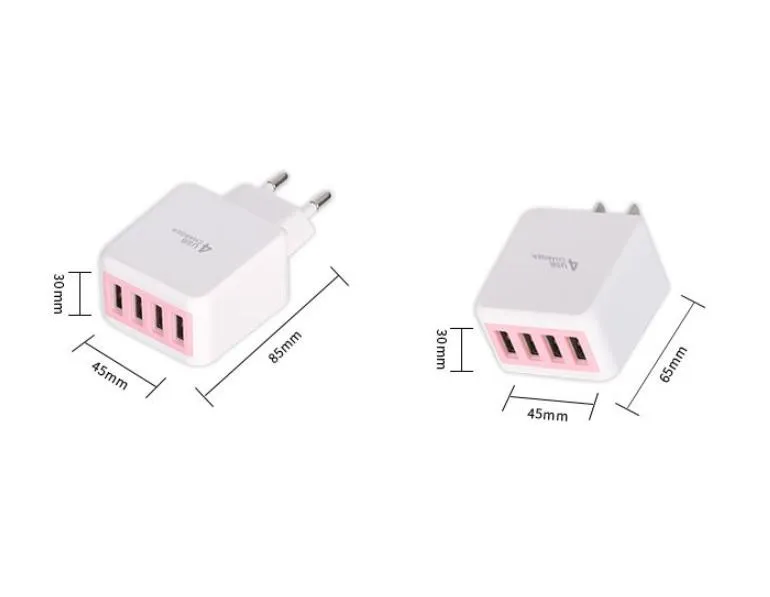Мульти-порт 4USB для путешествий походная Зарядка телефона 4.1A Быстрая зарядка