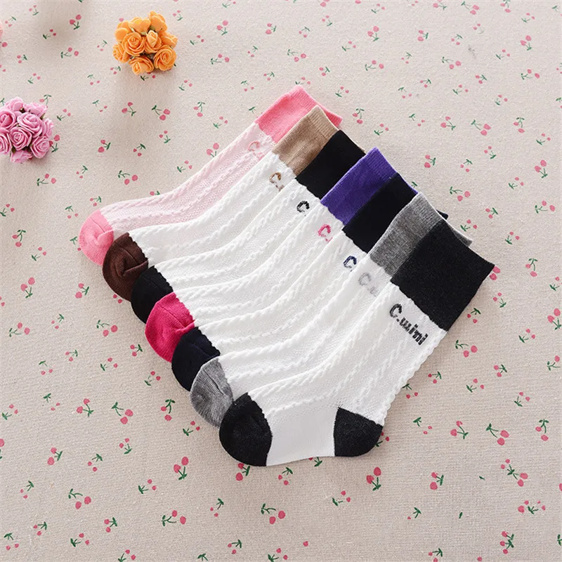 2019 Cotton Baby Girls Sock Long Children Knee-high Hose Boys Leg Warmers Flexible Kids Mid Socks Girl Hose 2-15 Years