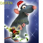 Полноразмерная Алмазная вышивка, вышивка крестиком, Рождественская мышь, алмазная живопись сделай сам, конфеты, полноразмерная круглая Алмазная мозаика, мультяшная мышь