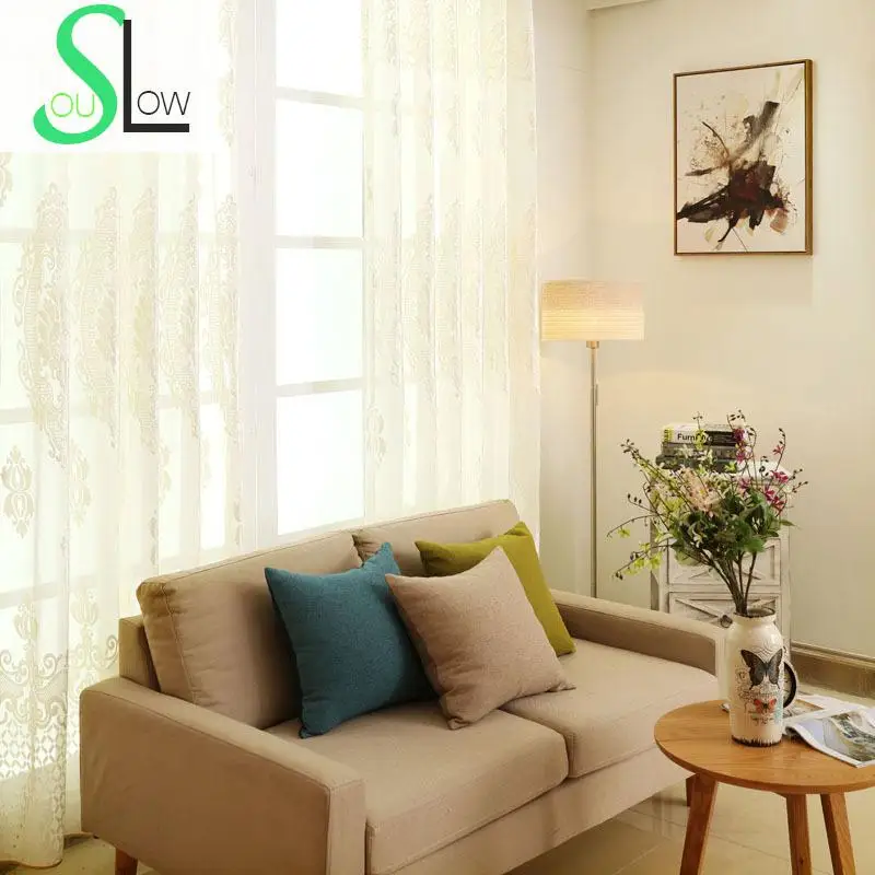 Белая прозрачная бархатная занавеска Slow Soul французское окно европейские