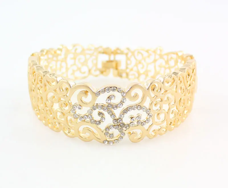 Африканский костюм Ювелирные наборы золотой кристалл свадебные женские