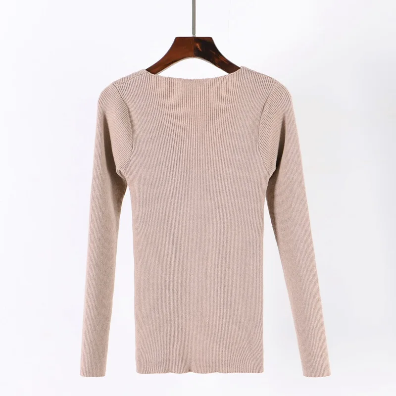 ONLYSVTER Sexy V Neck Wrap Women Pullover Sweaters Autumn Winter Long Sleeve Soft Casual Jumper Ribbed Knitted Pull Top Femme