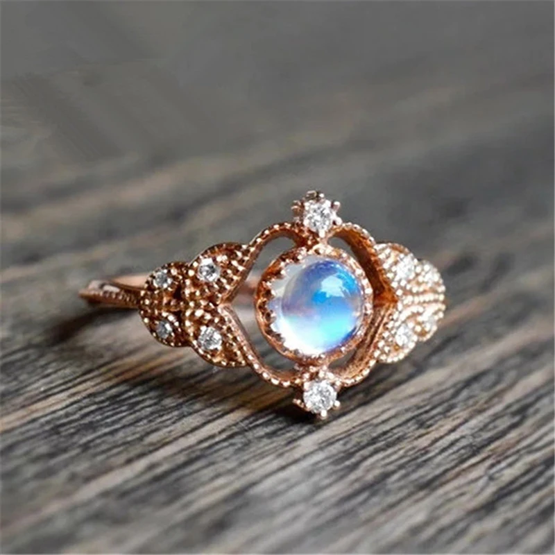 Fashion Beautiful Zircon Beads Butterfly Shaped Design Rose Gold Filled Ring For Woman Jewelry Wedding Engagement Gifts | Украшения и