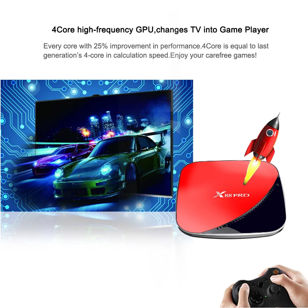 X88 pro Android 9 0 ТВ приставка голосовой гироскоп 4G 64G Rockchip RK3318 4 ядра 2 & 5G Wifi 4K HDR