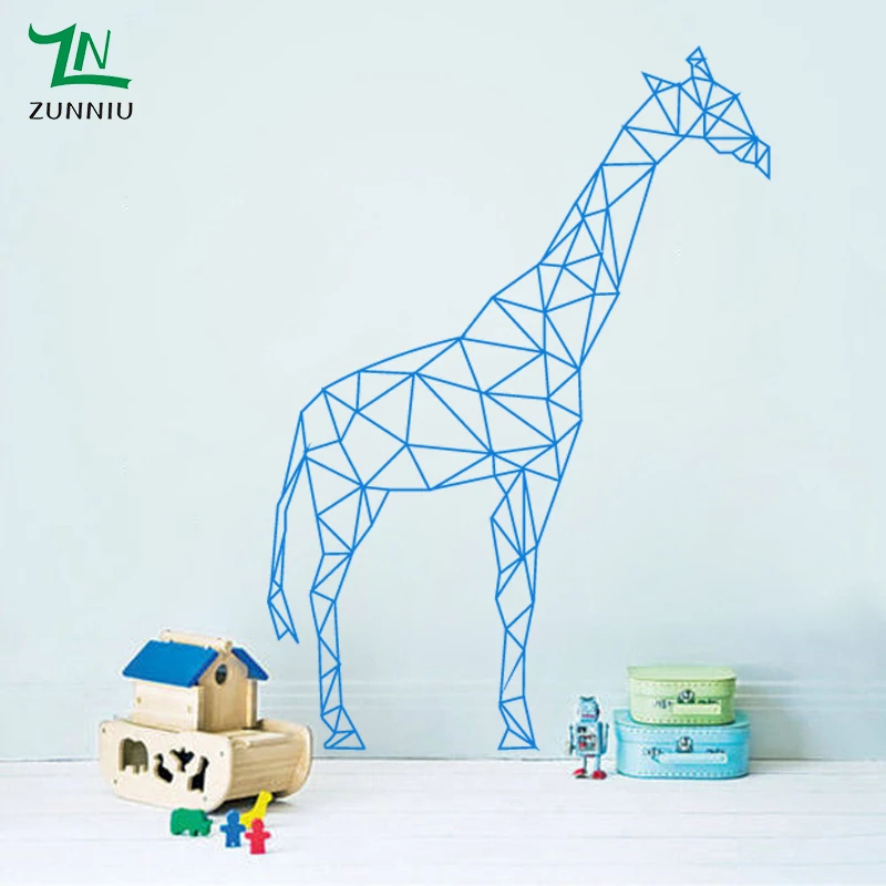 C090 геометрические наклейки на стену в форме жирафа для домашнего декора