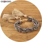 Браслет Go2boho для женщин, мексиканские браслеты для Миюки, кисточка, ювелирные изделия с кристаллами, женские браслеты, 2020