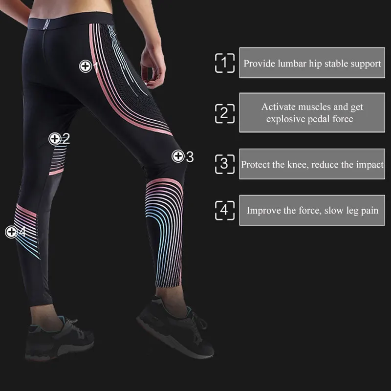 UABRAV Hot Sale Men's Running Tights Striped Pants Sports Gym Bodybuilding Excrise Fitness | Спорт и развлечения