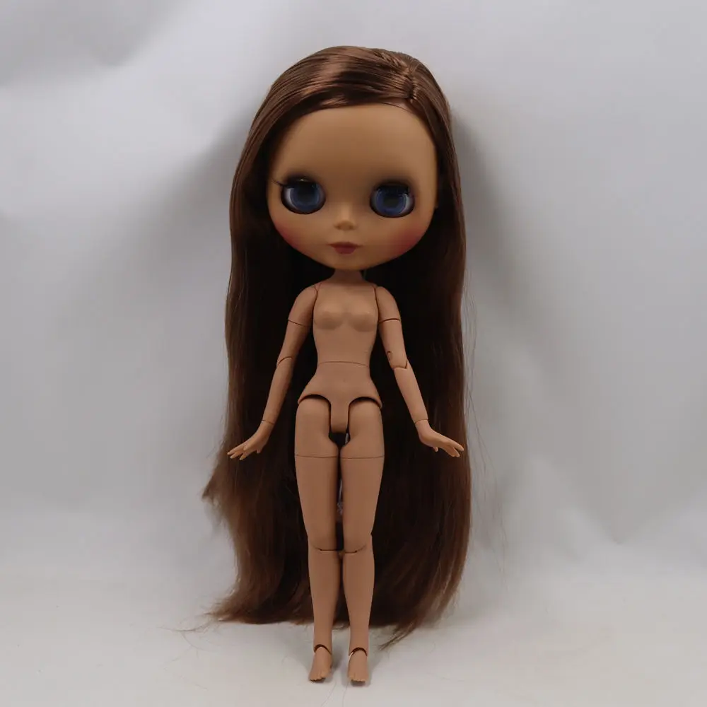 Кукла Blyth BL9158 темная кожа дикая коричневая мягкая длинные прямые волосы 1/6 новое