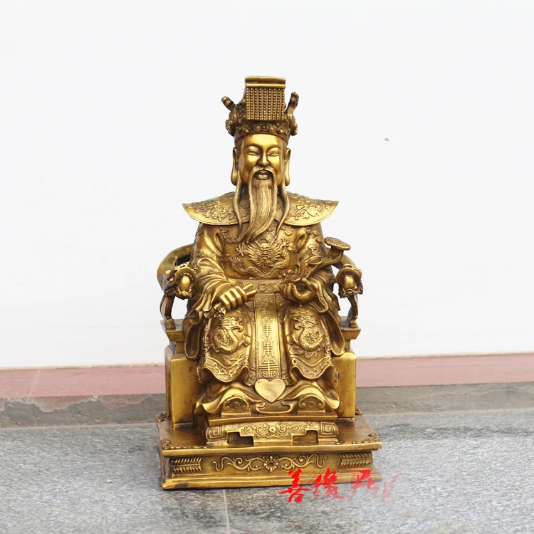 

40 см огромный домашний талисман защита сумерской гигиены Taoism император богов YUHUANG DADI FENG SHUI латунная статуя
