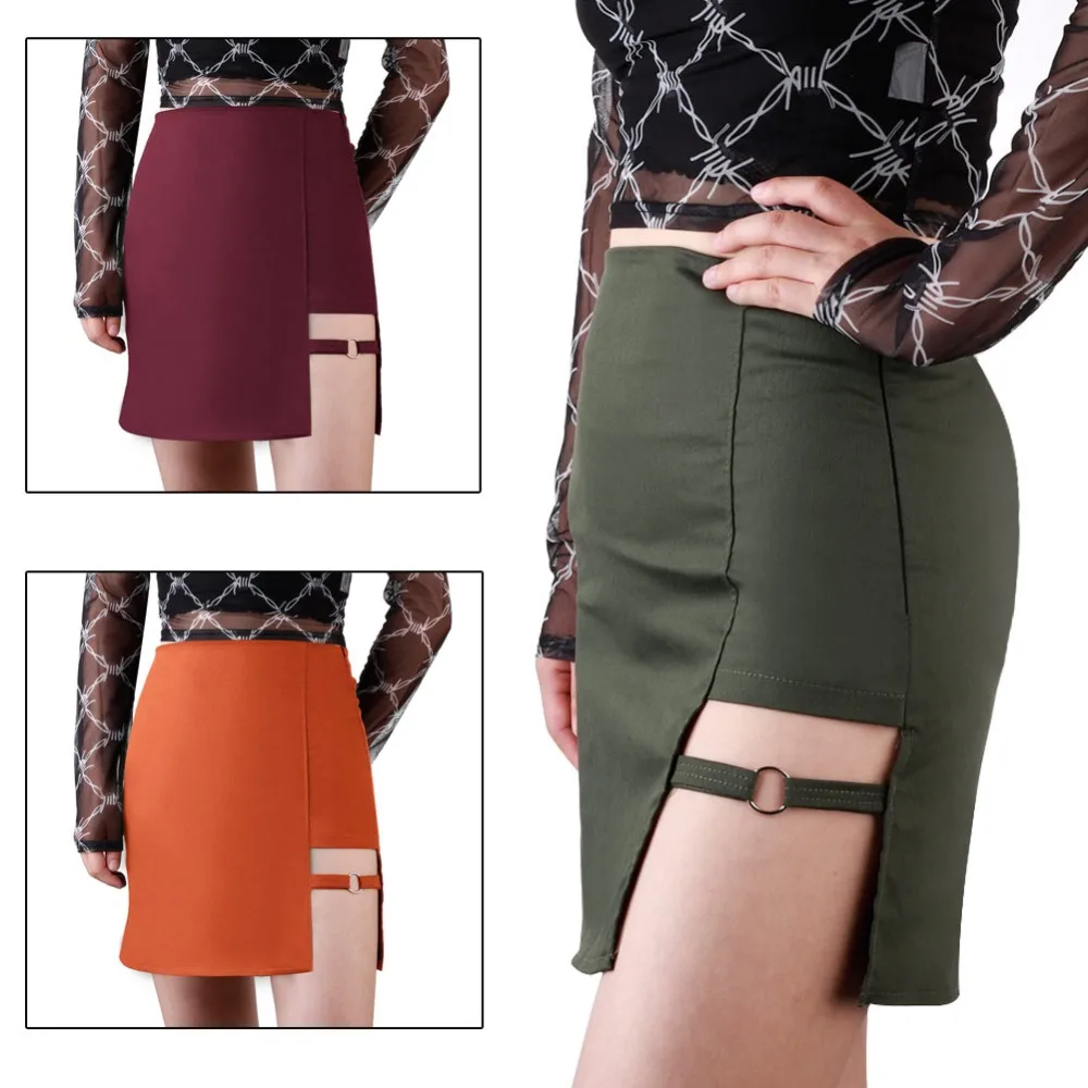 Korean Style Black Package Hip Skirts Irregular Hem Pencil Micro Skirt Sexy Slim Women Bodycon Party Skirts Black
