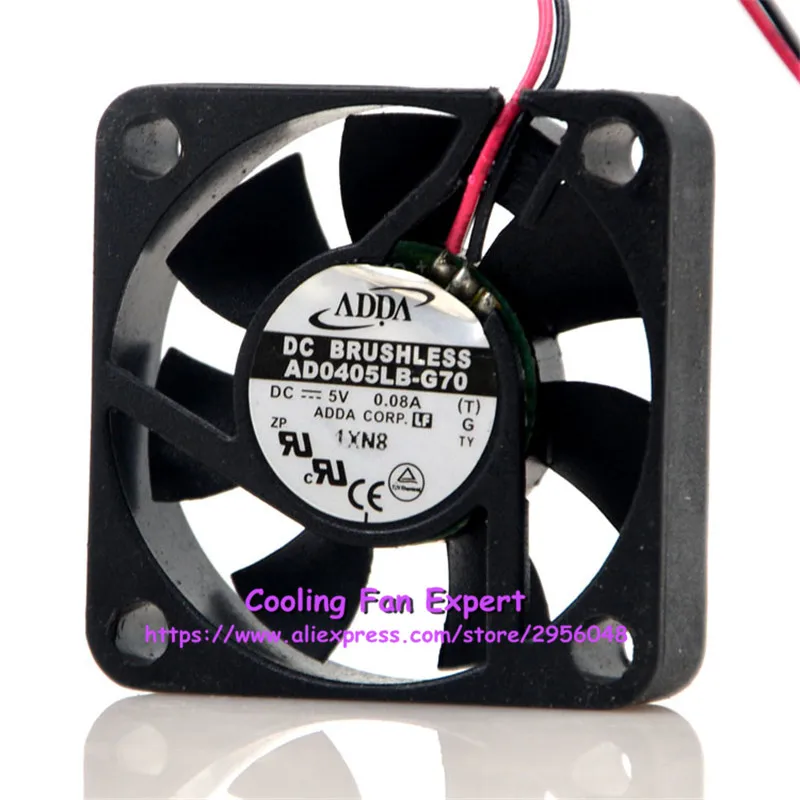 Adda AD0405LB G70 DC 5V 0.08A 0 4 W 4200RPM 4010 40*40*10 мм 2 провода см двойной шарикоподшипник