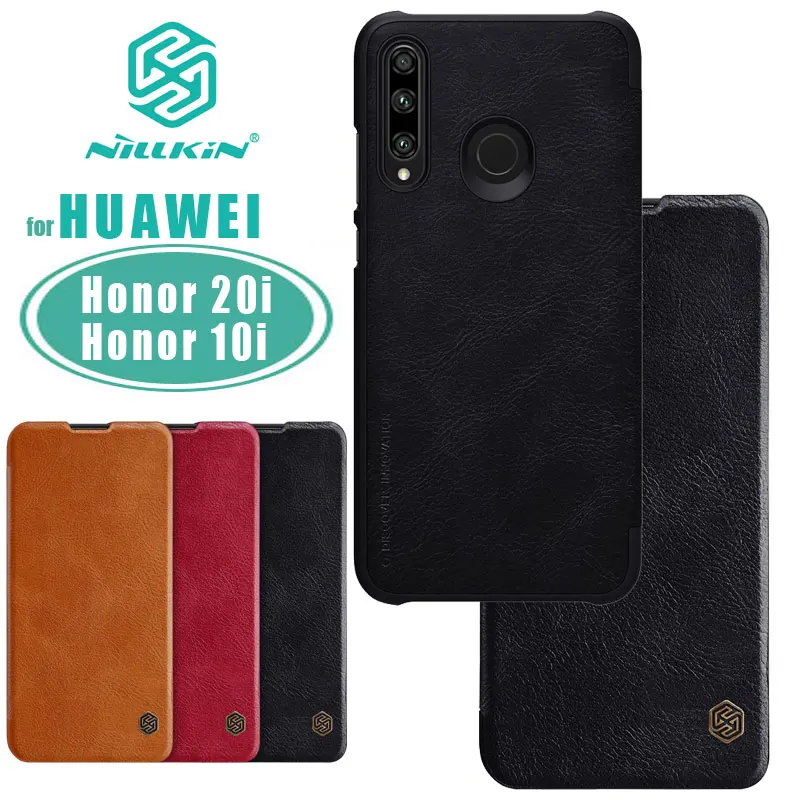 Чехол NILLKIN Qin для Huawei Honor 20i деловой кожаный флип чехол с отделением карт задняя