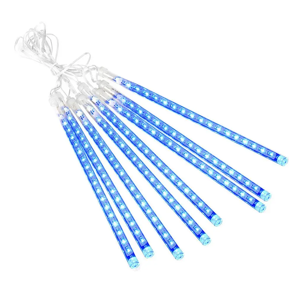 blue 144LED метеоритный дождь падающая звезда капля сосулька Снег осень Фея свет Вечерние - Испускаемый цвет: blue