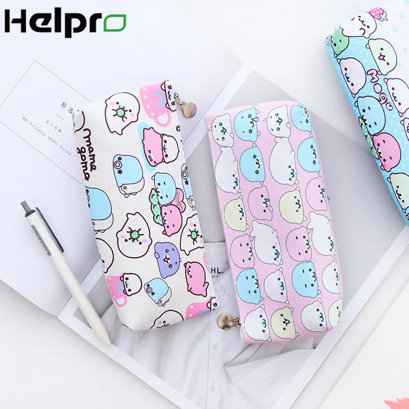 Helpro милый морской лев детские пеналы Kawaii на молнии дизайнерский карандаш коробка