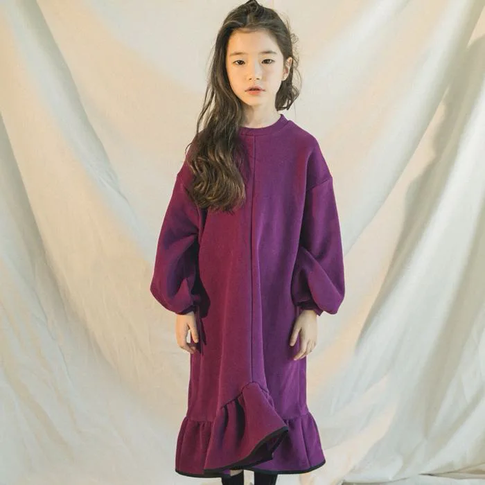Новинка года, Брендовое длинное платье для маленьких девочек в Корейском стиле детское весеннее платье Детское длинное платье бархатная одежда для малышей с оборками#3838