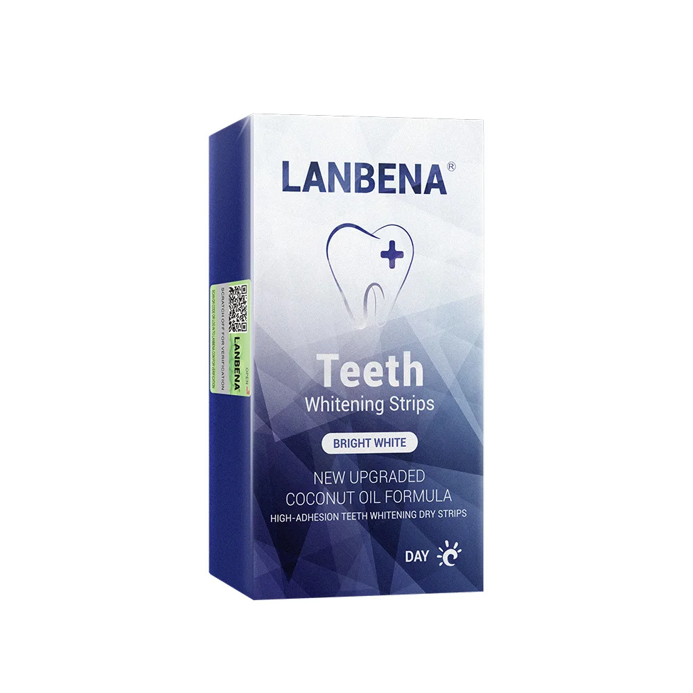Bright white LANBENA отбеливающие полоски для зубов, инструменты для гигиены полости рта, Удаляет налет, пятна, отбеливание зубов, ремонт, отбеливание зубов, 7 пар - Цвет: Bright white