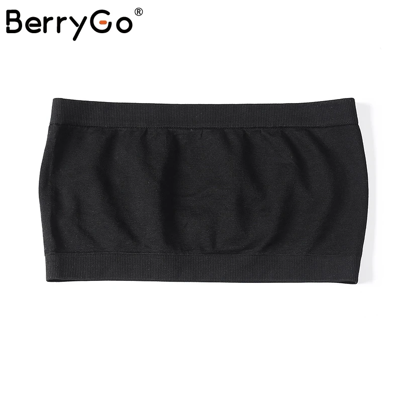 BerryGo Универсальные бесшовные топы бандо 2018 Лето Wirefree бюстгальтер с мягкими