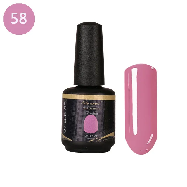 58 Lily Angel ногтей Гель-лак DIY Nail Art Блеск 15 мл гель Лаки Долгое УФ-светодиодный Soak Off светодиодный гель лак 32-62 - Цвет: 58