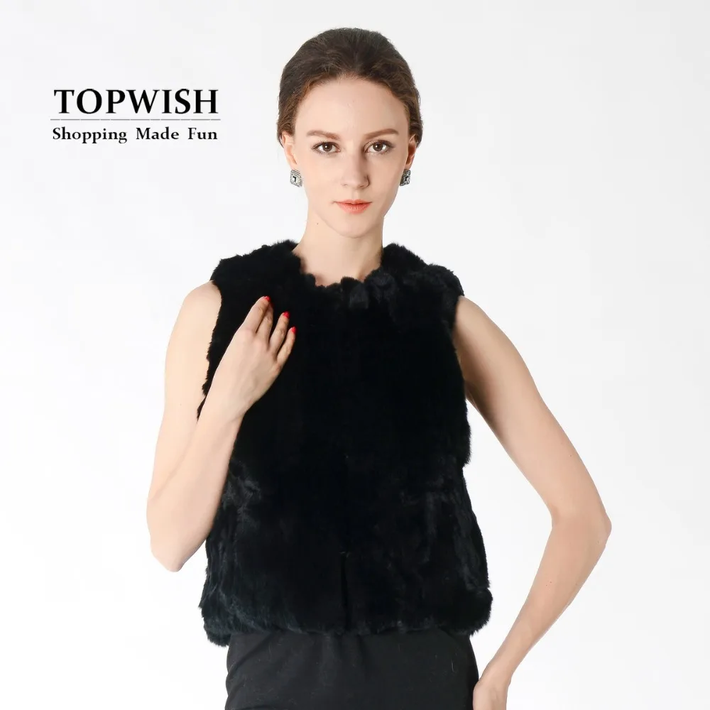 Новое поступление 100% настоящий мех кролика короткий жилет для женщин оптовая