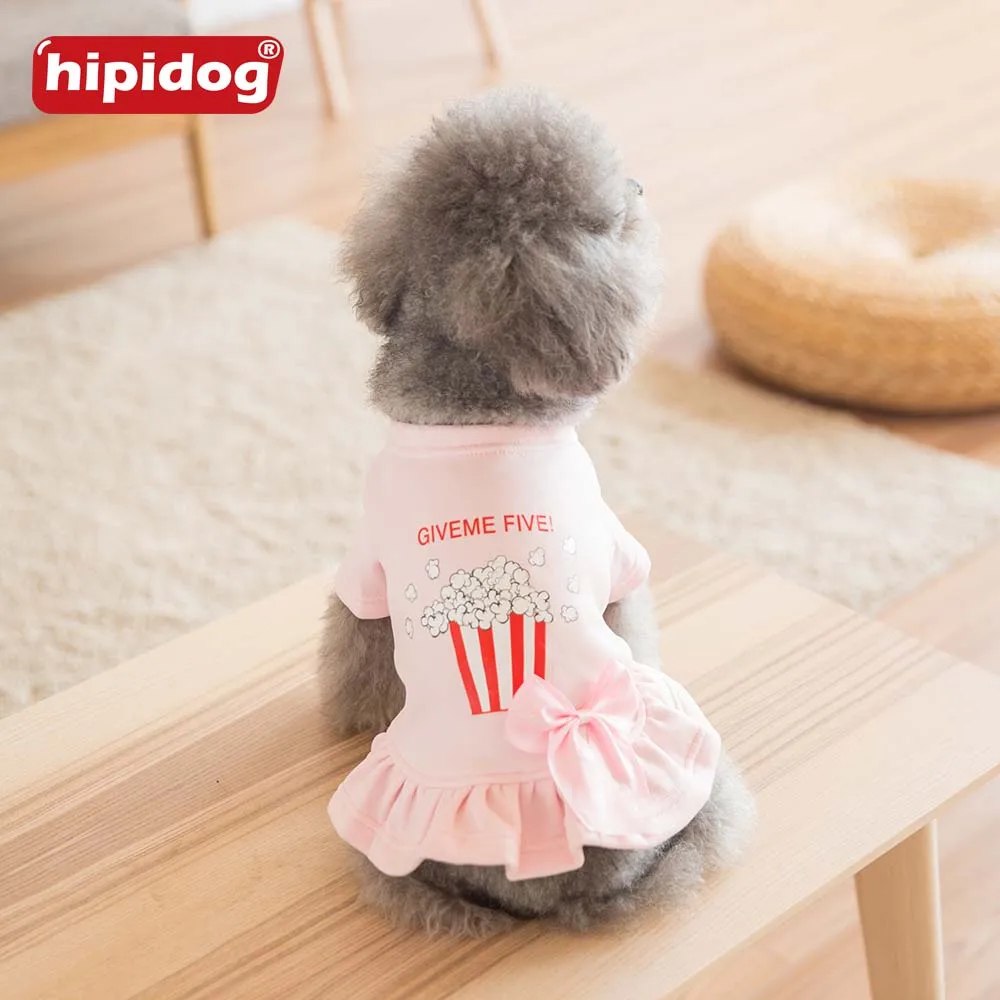 Hipidog весенне-осенняя одежда с принтом для домашних животных пальто платье бантом