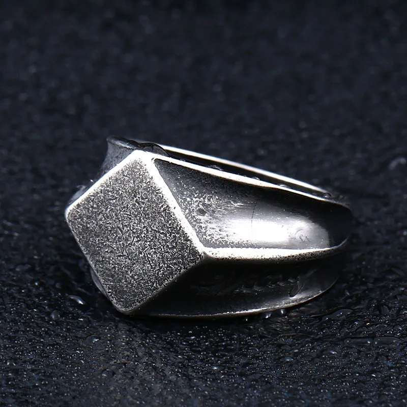 Мужское кольцо из нержавеющей стали с шестигранным узором|ring stainless|designer ringfashion rings