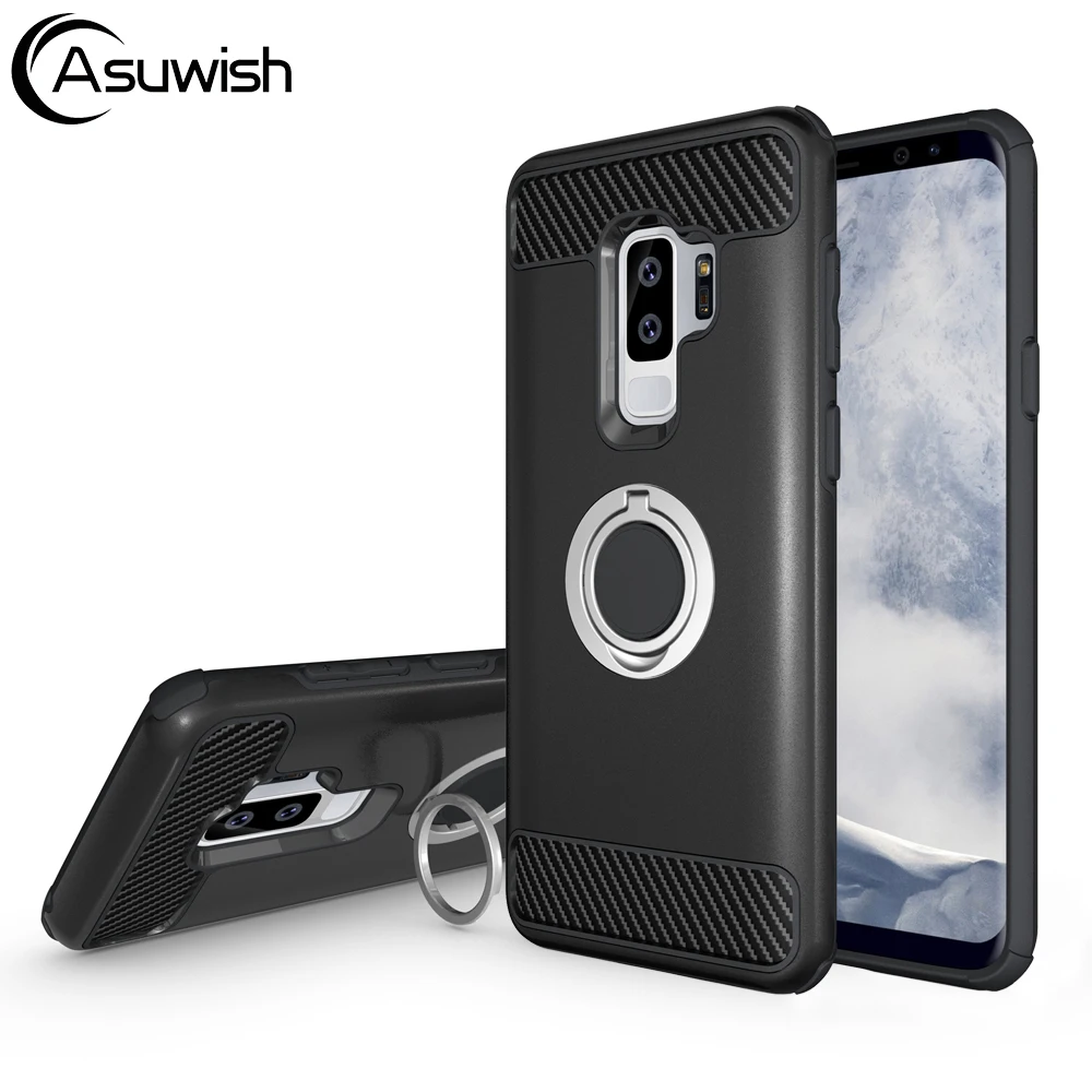 Магнитный палец кольцо держатель чехол для телефона samsung Galaxy S9 S9plus S 9 плюс SM G960 G960F