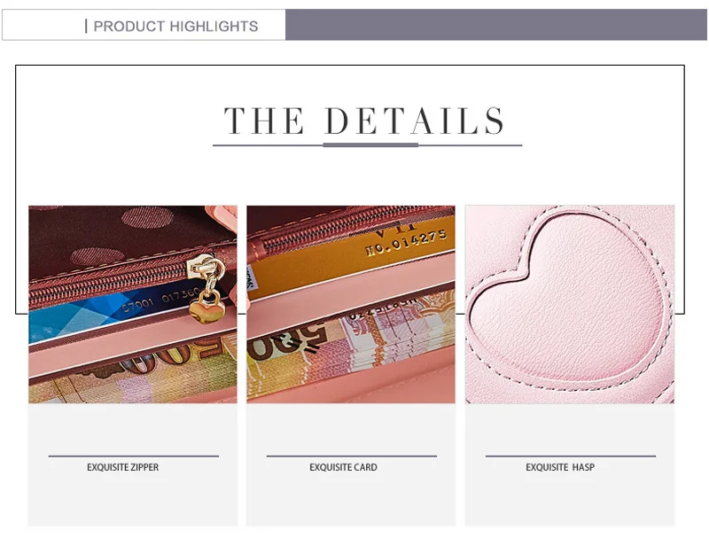 WEICHEN/ стиль, Женский Длинный кошелек на застежке, Дамский кошелек в форме сердца, кошелек для денег, кошелек для монет и телефона, многофункциональные женские Сумки из искусственной кожи