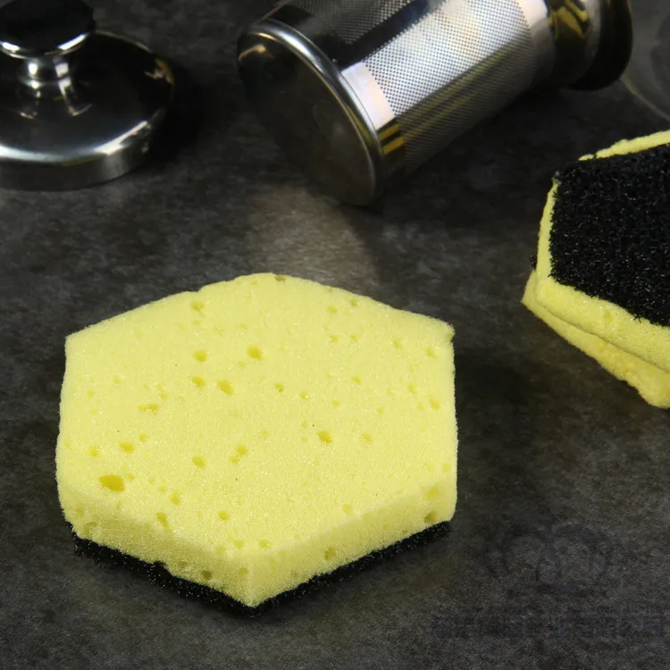Top faith Washing brush pot good helper hexagon sponge for bowl with filter 3pc/shrink bag 50 bags/lot quality | Дом и сад